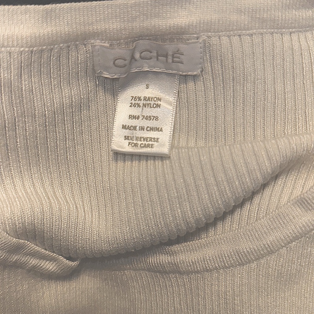 Cache Color Block Ribbed Sweater S - image 3
